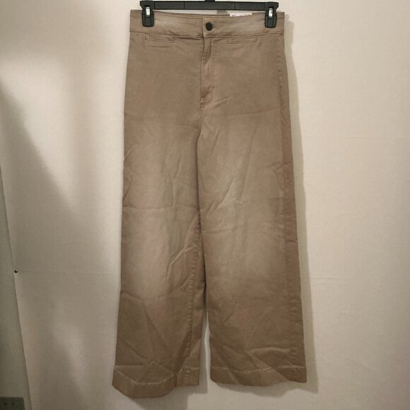 LC Lauren Conrad Womens Size 10 Beige Super High Rise Wide Leg Jean NEW NWT - Picture 1 of 4